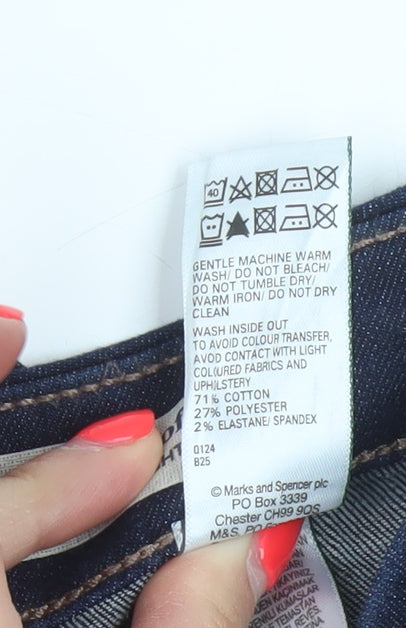 Marks and Spencer Women’s Blue UK 12 Regular Straight Stretch Jeans