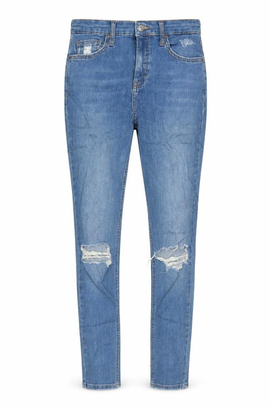 Topshop Moto Jamie Women Blue W28 UK 10 High Rise Distressed Skinny Jeans