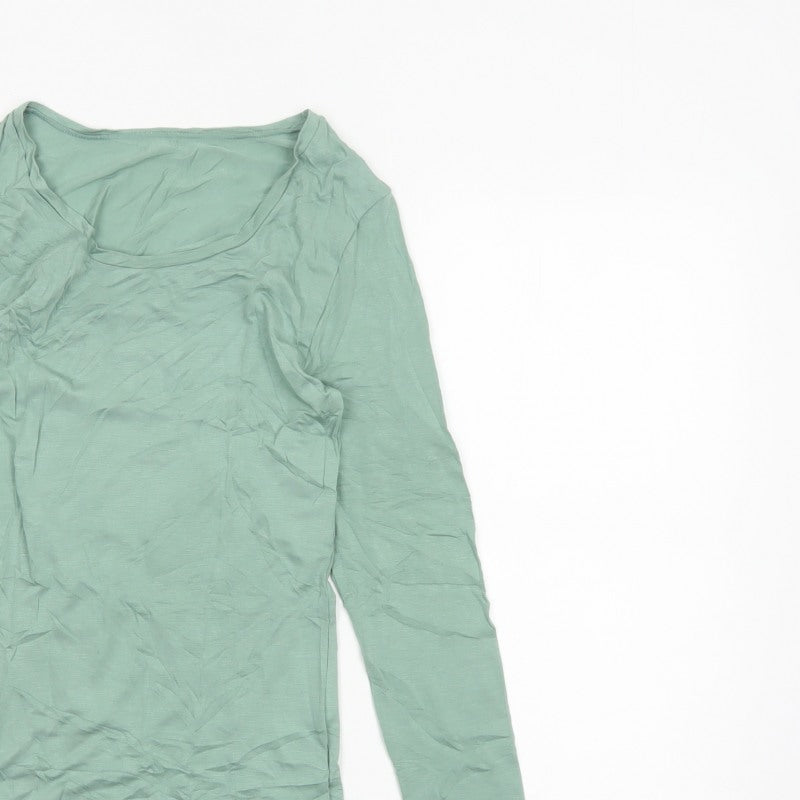 Marks and Spencer Women Green Heatgen Thermal Long Sleeve Top UK 12