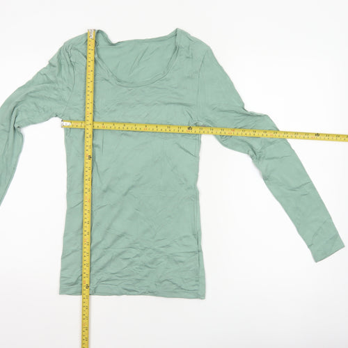 Marks and Spencer Women Green Heatgen Thermal Long Sleeve Top UK 12