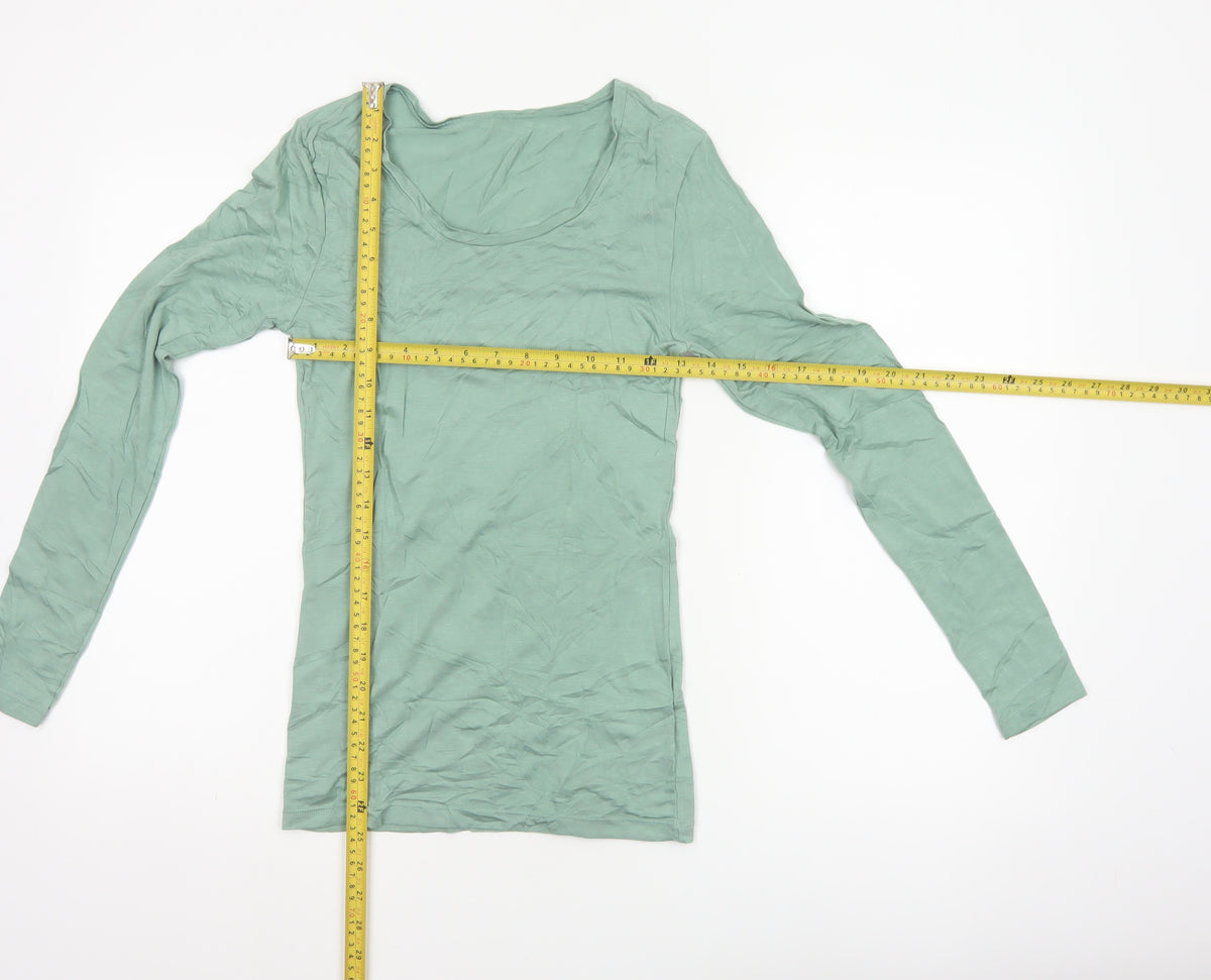Marks and Spencer Women Green Heatgen Thermal Long Sleeve Top UK 12