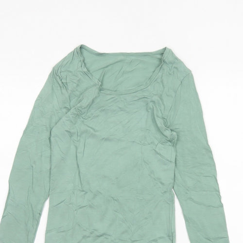 Marks and Spencer Women Green Heatgen Thermal Long Sleeve Top UK 12