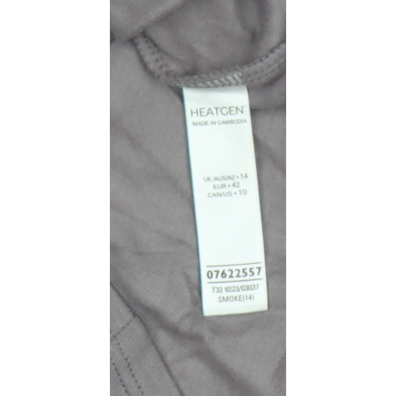 Heatgen Women’s Grey Size 14 Thermal High Neck Long Sleeve Stretch Top
