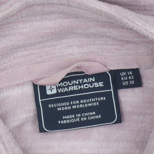 Mountain Warehouse Women Pink UK 14 Fleece Full Zip Outdoor Jacket