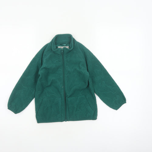 Unbranded Unisex Kids Green Dinosaur Fleece Zip Jacket Age 3-4 Years