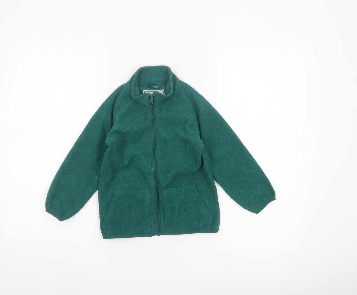 Unbranded Unisex Kids Green Dinosaur Fleece Zip Jacket Age 3-4 Years