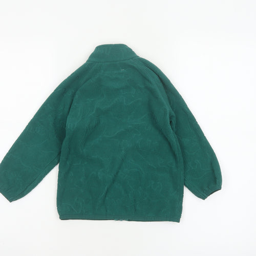 Unbranded Unisex Kids Green Dinosaur Fleece Zip Jacket Age 3-4 Years