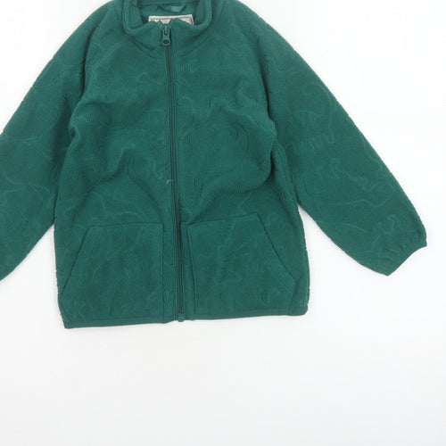 Unbranded Unisex Kids Green Dinosaur Fleece Zip Jacket Age 3-4 Years
