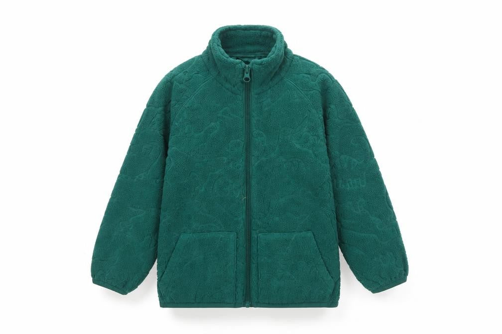 Unbranded Unisex Kids Green Dinosaur Fleece Zip Jacket Age 3-4 Years