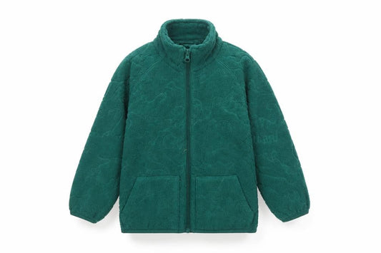 Unbranded Unisex Kids Green Dinosaur Fleece Zip Jacket Age 3-4 Years