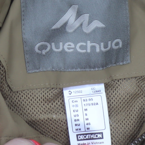 Quechua Men’s Beige M Outdoor Hooded Hiking Parka Jacket