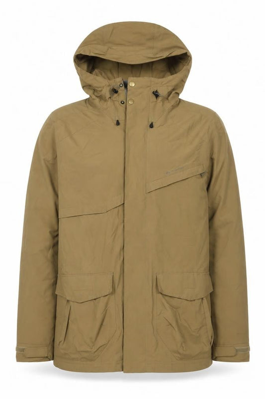 Quechua Men’s Beige M Outdoor Hooded Hiking Parka Jacket
