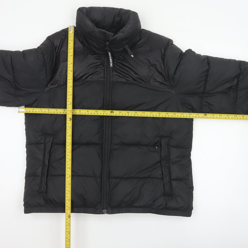 The North Face Women Black L Cropped Puffer Jacket Quilted Full Zip