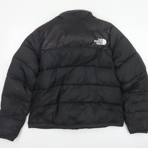 The North Face Women Black L Cropped Puffer Jacket Quilted Full Zip