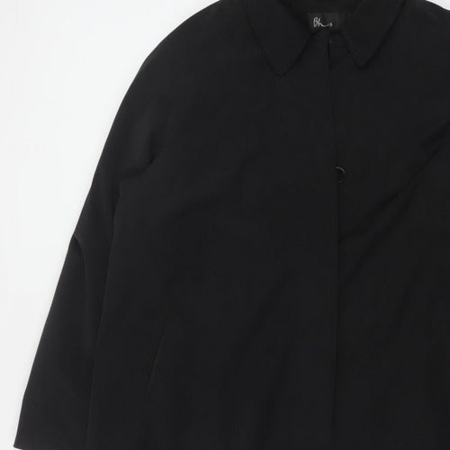 Bhs Women’s Black Size 20 Hooded Mid-Length Overcoat