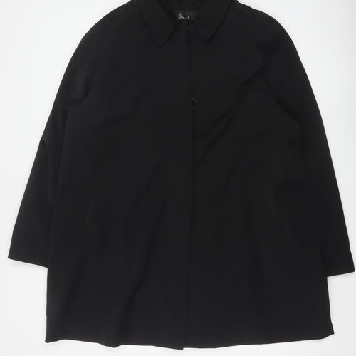 Bhs Women’s Black Size 20 Hooded Mid-Length Overcoat