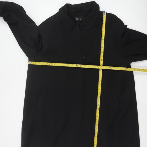 Bhs Women’s Black Size 20 Hooded Mid-Length Overcoat