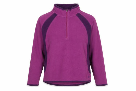 Front view of Peter Storm Women’s Purple, size UK 14, 1/4 Zip Fleece Pullover Sweatshirt