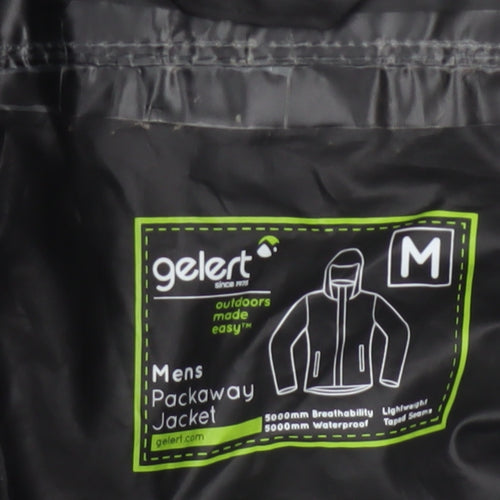 Gelert Men's Black M Packaway Waterproof Hooded Rain Jacket