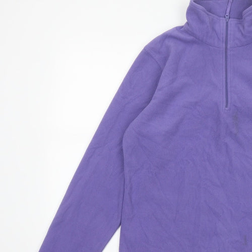 Mountain Warehouse Women Purple L Fleece 1/4 Zip Pullover Sweatshirt