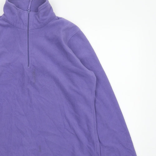 Mountain Warehouse Women Purple L Fleece 1/4 Zip Pullover Sweatshirt
