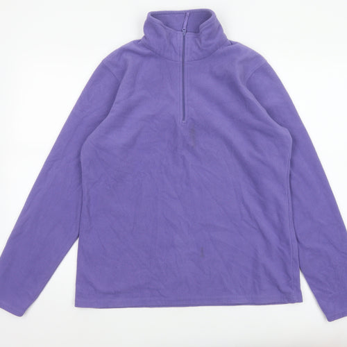 Mountain Warehouse Women Purple L Fleece 1/4 Zip Pullover Sweatshirt