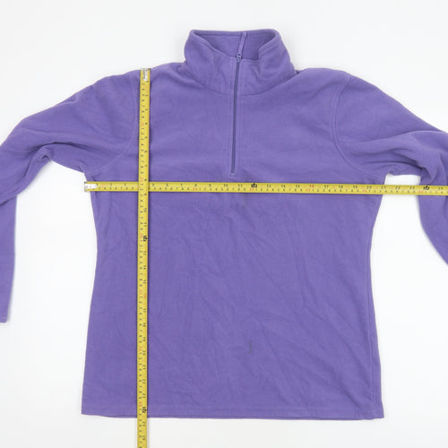 Mountain Warehouse Women Purple L Fleece 1/4 Zip Pullover Sweatshirt