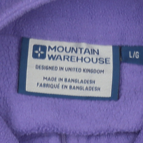 Mountain Warehouse Women Purple L Fleece 1/4 Zip Pullover Sweatshirt