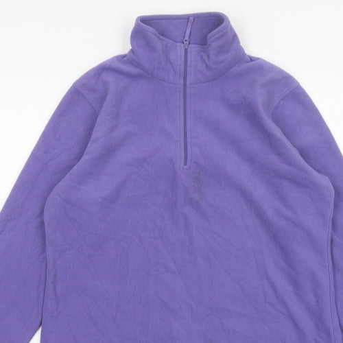 Mountain Warehouse Women Purple L Fleece 1/4 Zip Pullover Sweatshirt