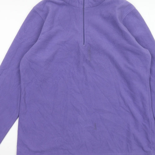 Mountain Warehouse Women Purple L Fleece 1/4 Zip Pullover Sweatshirt