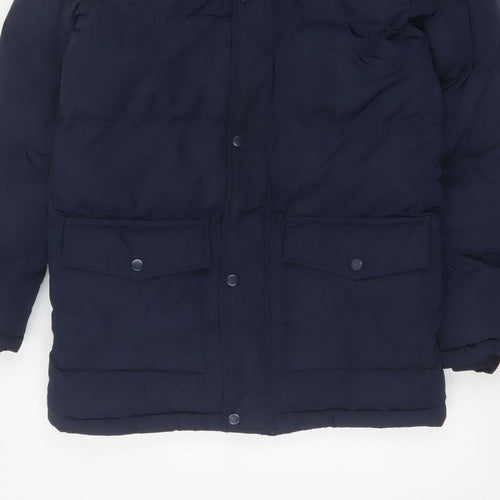 Kangaroo Poo Boys Blue 11-12 Years Parka Padded Hooded Faux Fur Coat