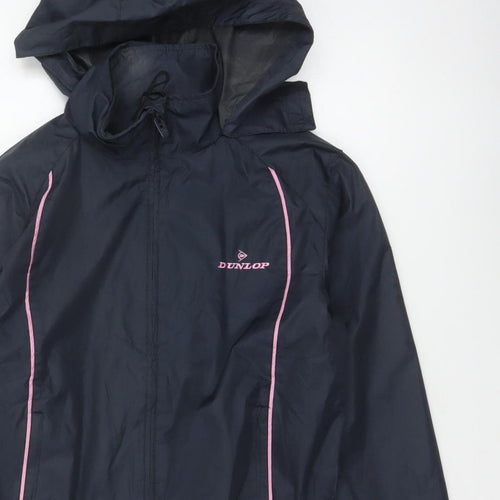 Dunlop Women’s Black Pink Golf Windbreaker Hooded Jacket Size 10