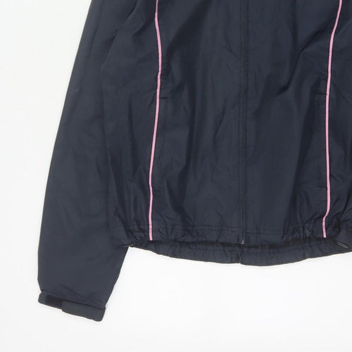 Dunlop Women’s Black Pink Golf Windbreaker Hooded Jacket Size 10