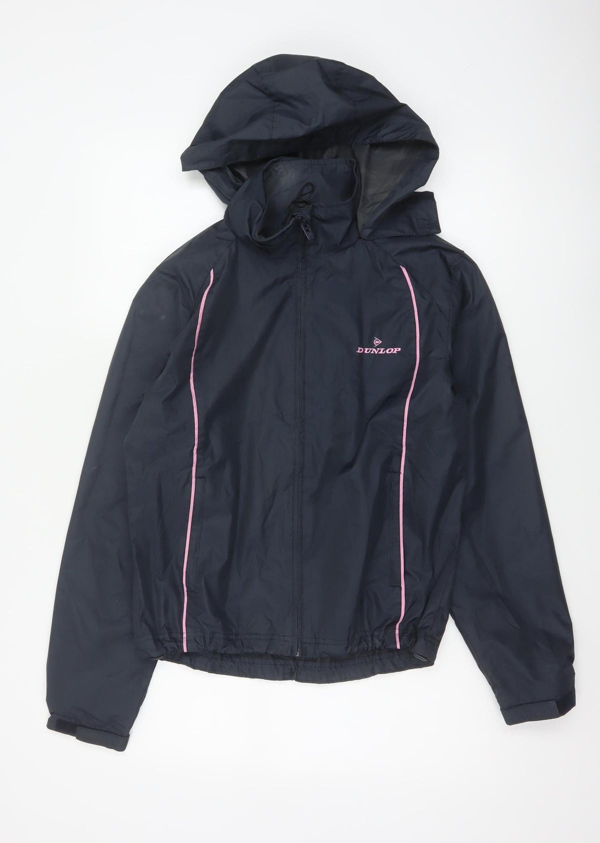 Dunlop Women’s Black Pink Golf Windbreaker Hooded Jacket Size 10