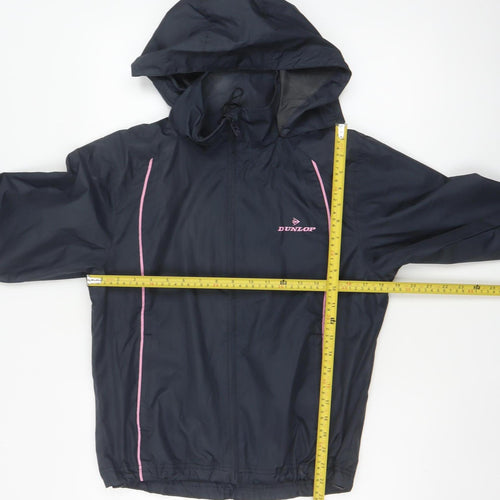 Dunlop Women’s Black Pink Golf Windbreaker Hooded Jacket Size 10