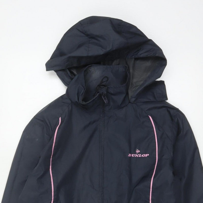 Dunlop Women’s Black Pink Golf Windbreaker Hooded Jacket Size 10