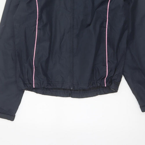 Dunlop Women’s Black Pink Golf Windbreaker Hooded Jacket Size 10