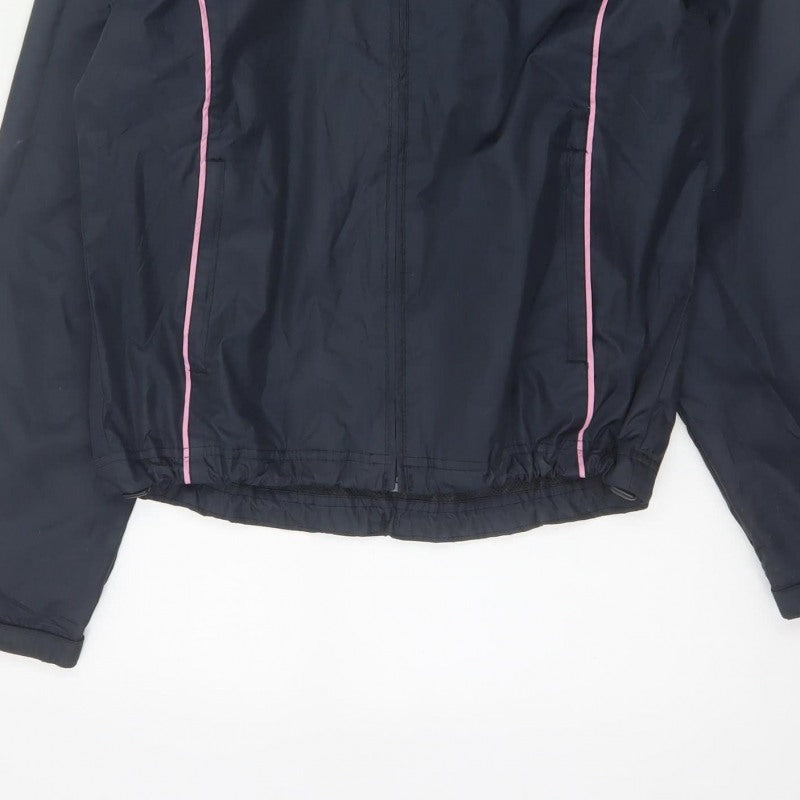 Dunlop Women’s Black Pink Golf Windbreaker Hooded Jacket Size 10