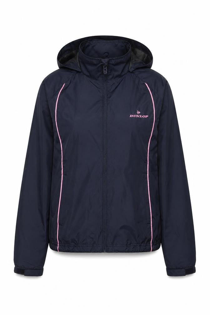 Dunlop Women’s Black Pink Golf Windbreaker Hooded Jacket Size 10