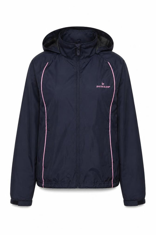 Dunlop Women’s Black Pink Golf Windbreaker Hooded Jacket Size 10
