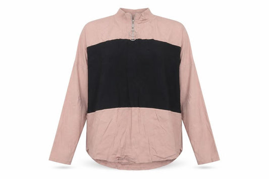 Select Women's Pink Black Basic Colourblock Zip Top UK 10