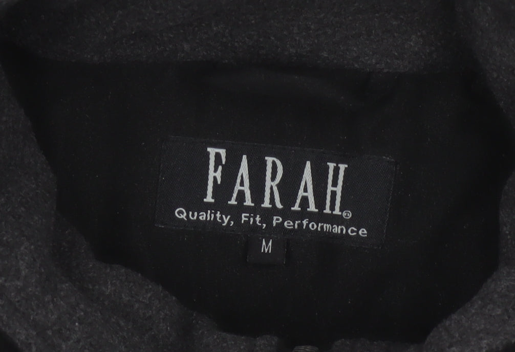 Farah Men’s Black M Fleece Lined Stand Collar Zip Jacket