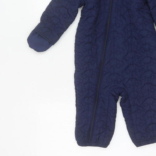 Bluezoo Unisex Baby Navy 18-24 Months Quilted Hooded Snowsuit