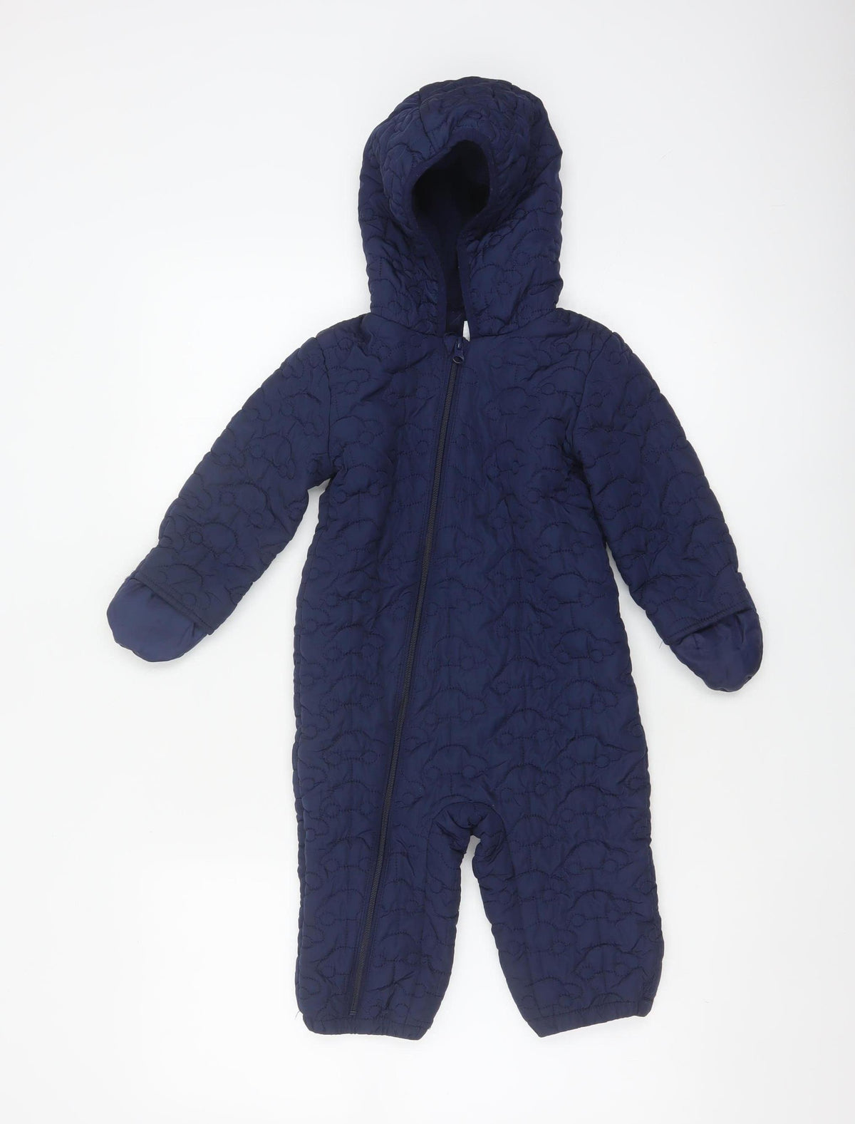 Bluezoo Unisex Baby Navy 18-24 Months Quilted Hooded Snowsuit
