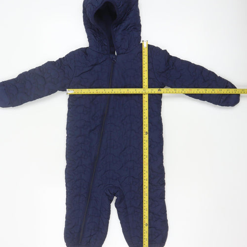 Bluezoo Unisex Baby Navy 18-24 Months Quilted Hooded Snowsuit
