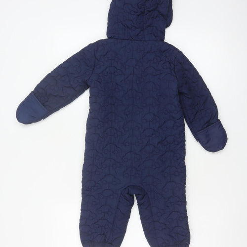 Bluezoo Unisex Baby Navy 18-24 Months Quilted Hooded Snowsuit