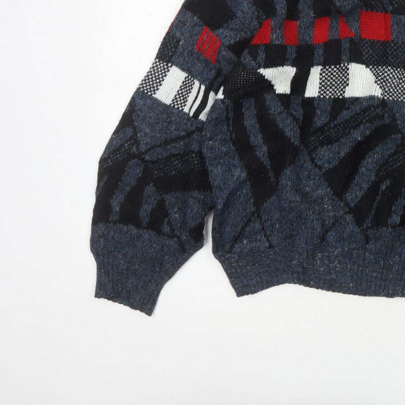Additional view of Aviator men’s blue m chunky knit geometric retro 90s jumper