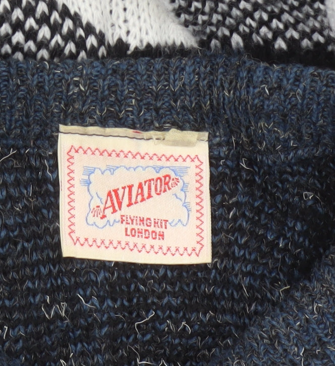 Additional view of Aviator men’s blue m chunky knit geometric retro 90s jumper