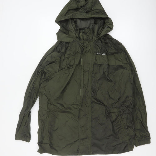 Trespass Men’s Green M Packaway Waterproof Hooded Rain Jacket