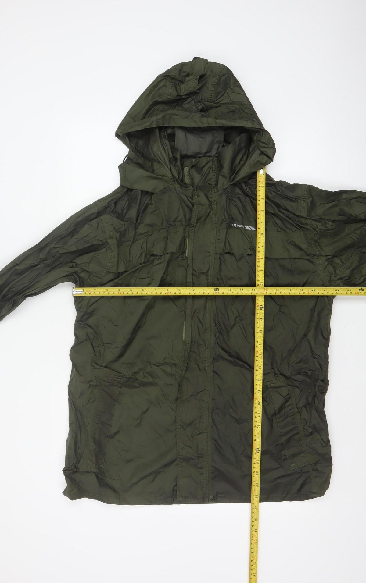 Trespass Men’s Green M Packaway Waterproof Hooded Rain Jacket